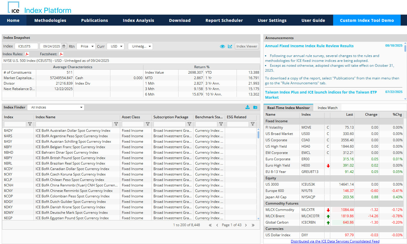 ICE Index Platform