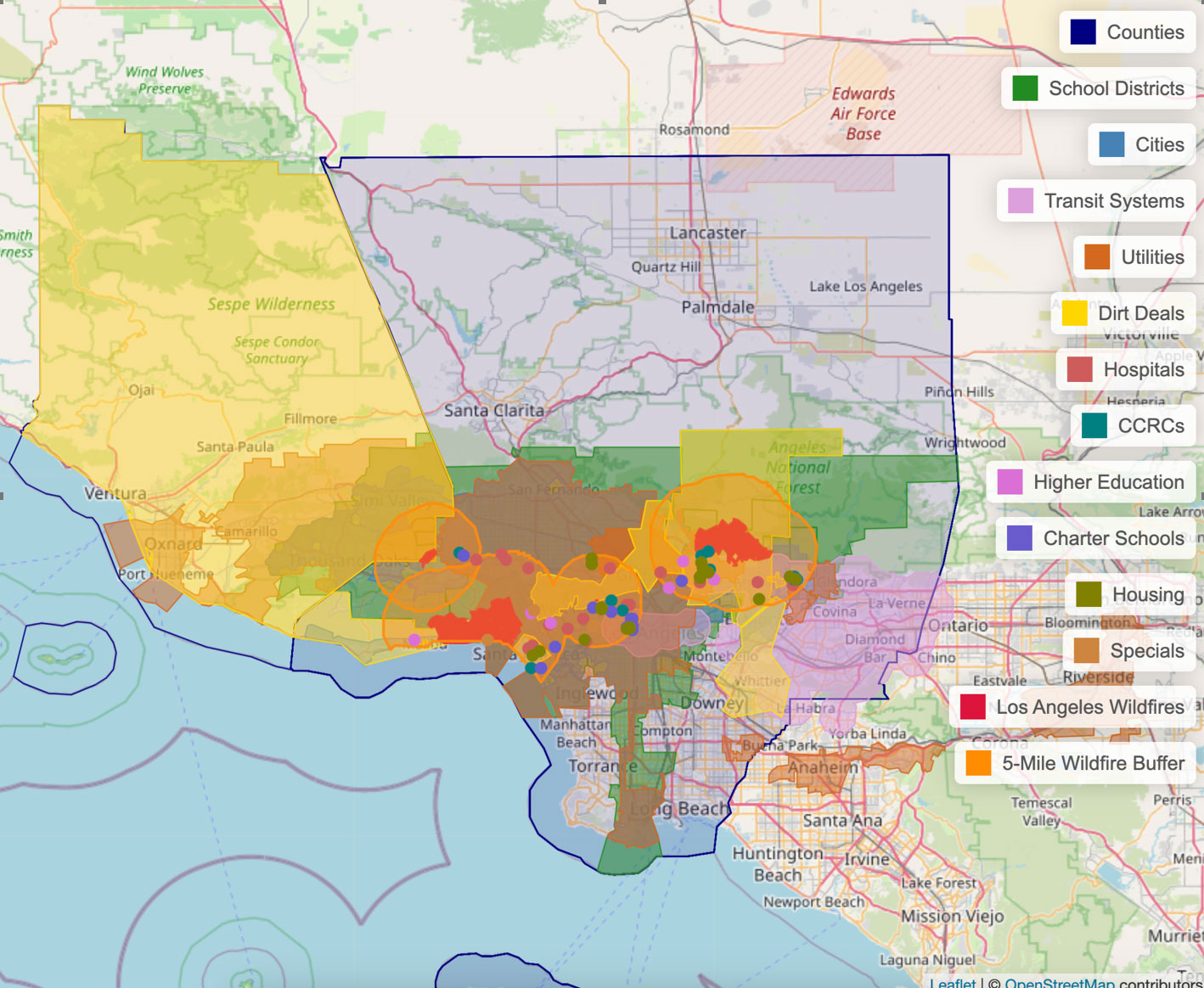 Figure 6 - Palisade, Eaton & Kenneth fires