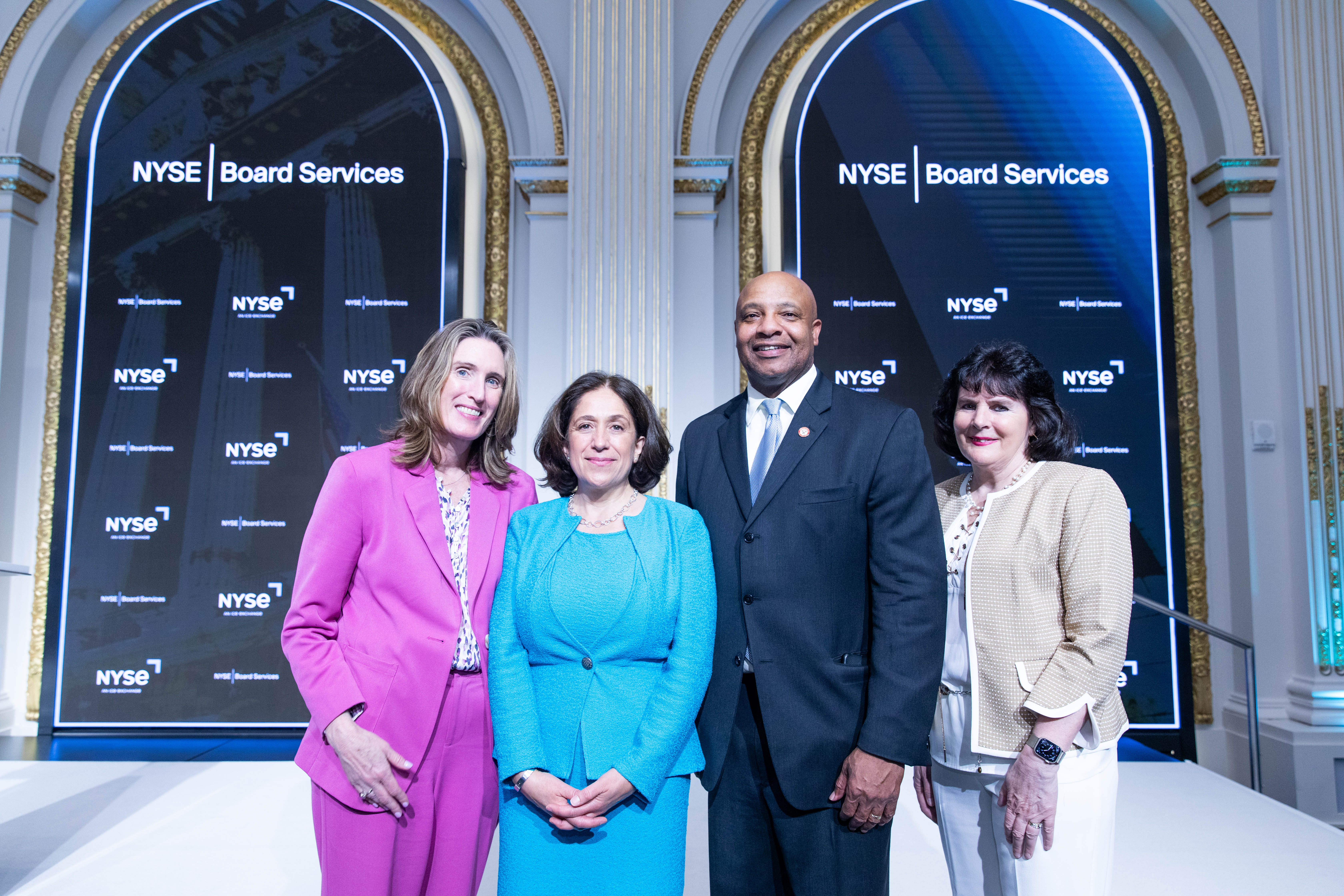 Suzanne Brown, Lucie Claire Vincent, Curtis Stephens, and Ursuline Foley at the NYSE Board Services 5th Anniversary Celebration